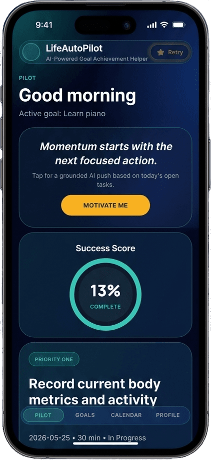 LifeAutoPilot dashboard preview